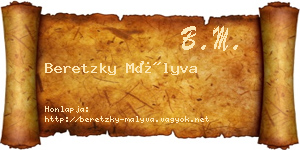 Beretzky Mályva névjegykártya